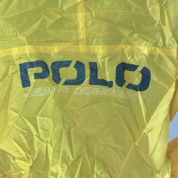 🏇🏽💛Polo Ralph Lauren Jeans Packable Windbreaker Jacket Yellow Blue Size M - Picture 11 of 12